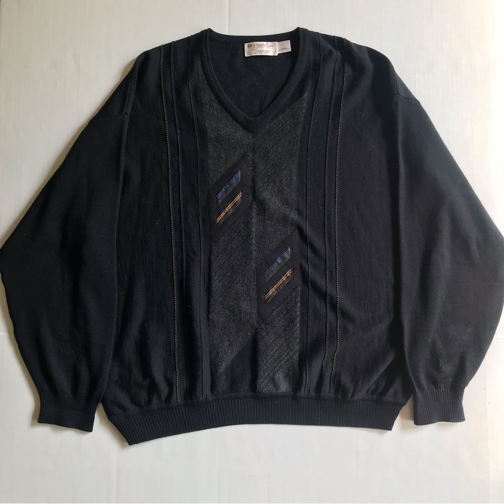 St Croix Knits Men’s V-neck Sweater Wool Blend Size Large.